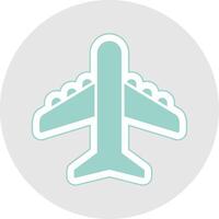 Plane Glyph Multicolor Sticker Icon vector