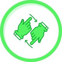 girar dos manos verde mezcla icono vector