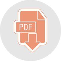 descargar pdf glifo multicolor pegatina icono vector