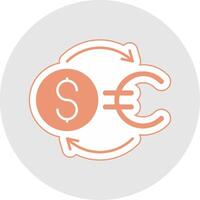 Money Exchange Glyph Multicolor Sticker Icon vector