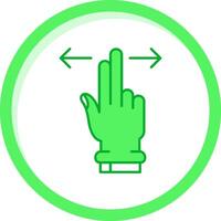 dos dedos horizontal Desplazarse verde mezcla icono vector