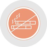 No Smoking Glyph Multicolor Sticker Icon vector