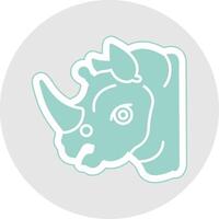 Rhinoceros Glyph Multicolor Sticker Icon vector