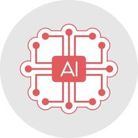 Artificial Intelligence Glyph Multicolor Sticker Icon vector