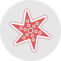 Starfish Glyph Multicolor Sticker Icon vector