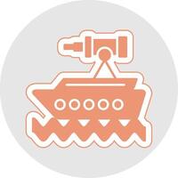 Telescope Glyph Multicolor Sticker Icon vector