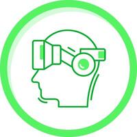 Vr glasses Green mix Icon vector