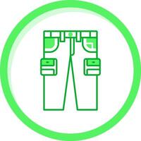 carga pantalones verde mezcla icono vector
