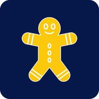 Gingerbread Man Glyph Square Two Color Icon vector