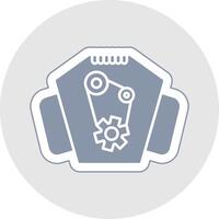Engine Glyph Multicolor Sticker Icon vector