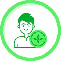 Compass Green mix Icon vector