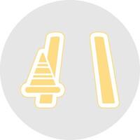 Cone Glyph Multicolor Sticker Icon vector