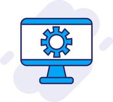 Monitor Screen Line Filled Backgroud Icon vector