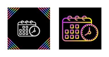 Calendar with clock Vector Icon