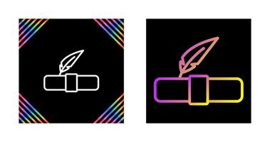 Quill pen with scroll Vector Icon