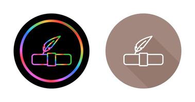 Quill pen with scroll Vector Icon