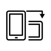 Vector black line icon change the screen layout on your smartphone isolated on white background