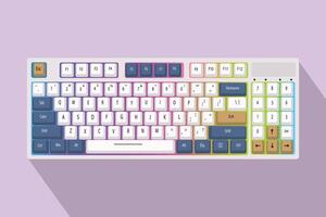 Gaming keyboard top view isolated on Background vector illustration eps