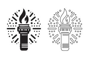 flashlight icon Electric lamp battery powered. Pocket flashlight vector illustrator