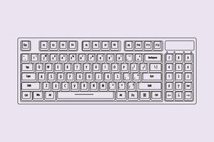 Gaming keyboard top view isolated on Background vector illustration eps