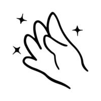 Kawaii Hand Gestures Sign and Symbol Isolated In White Background. Cute doodle cartoon hand design. suitable for stickers, children's books and cartoon elements vector