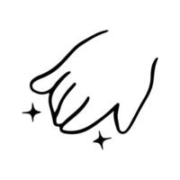 Kawaii Hand Gestures Sign and Symbol Isolated In White Background. Cute doodle cartoon hand design. suitable for stickers, children's books and cartoon elements vector