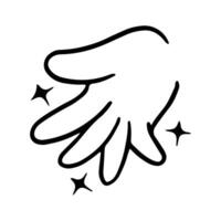 kawaii mano gestos firmar y símbolo aislado en blanco antecedentes. linda garabatear dibujos animados mano diseño. adecuado para pegatinas, para niños libros y dibujos animados elementos vector