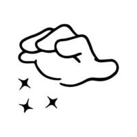 kawaii mano gestos firmar y símbolo aislado en blanco antecedentes. linda garabatear dibujos animados mano diseño. adecuado para pegatinas, para niños libros y dibujos animados elementos vector
