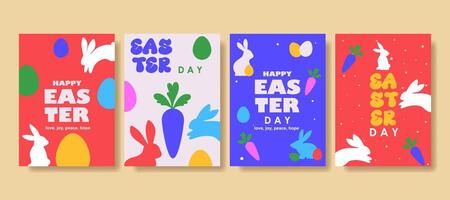 happy easter greeting card  fashion  commercial  banner, cover, social media with flat design vector