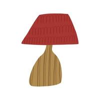 Hand drawn old table lamp, cartoon flat vector illustration isolated on white background. Retro lamp with lampshade. Home decor element.