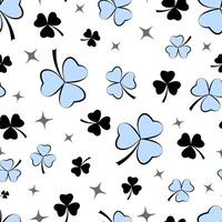 Seamless pattern with clover on white background vector
