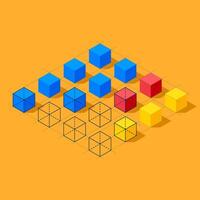 Infographics with cubes. Diamond shaped plane vector