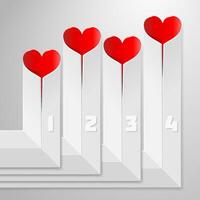 Valentines Day infographics with hearts vector