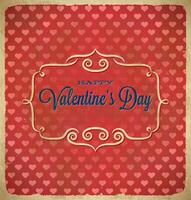 Valentines Day polka dot frame with hearts vector