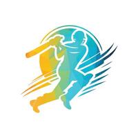 Cricket Player Logo Creative illustration vector