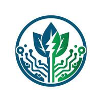 Eco Leaf Bolt Green Energy Vector Illustration