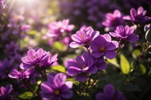 AI generated Violet Flower Wallpaper photo