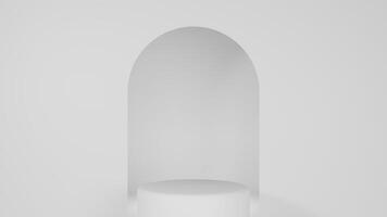 3d representación blanco antecedentes con podio resumen Arte sombra foto