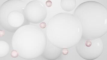 3D Rendering Abstract Bubbles background with white and rosegold minimal wallpaper photo