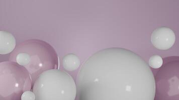 3D Rendering Pastel pink background with white bubbles decoration abstract wallpaper photo