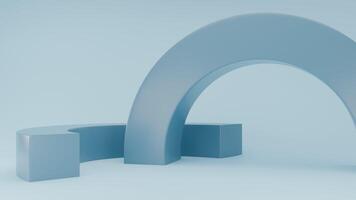 3D Rendering abstract blue curve background photo