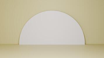 3D Rendering yellow pastel background round shape abstract wallpaper photo