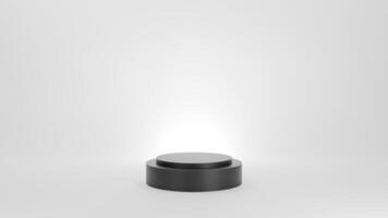 3D Rendering abstract black and white background with podium photo