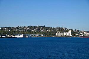 the port of Seattle, Washington on a clear day photo