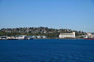 el Puerto de Seattle, Washington en un claro día foto