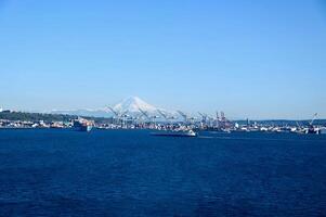 el Puerto de Seattle, Washington en un claro día foto