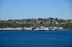 el Puerto de Seattle, Washington en un claro día foto