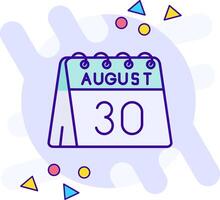 30 de agosto estilo libre icono vector