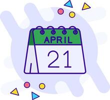 21 de abril estilo libre icono vector