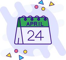 24 de abril estilo libre icono vector